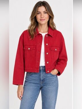 Zara junior jacket sz 13/14 years orange red color
